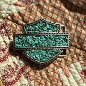 Harley Davidson Turquoise Stone Belt Buckle